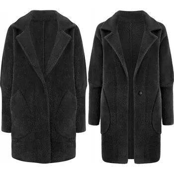 Dámský kabát Soprato dámský černý kabát oversize bez kapuce velikost 50