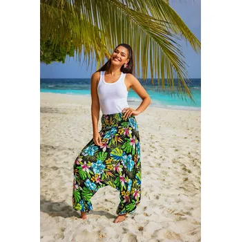 Dámské kalhoty Himalife Kalhoty-šaty-top 3v1 Kuga - černá s barvami Velikost: XXL/3XL - Móda pro plnoštíhlé, Oblečení nadměrné velikosti