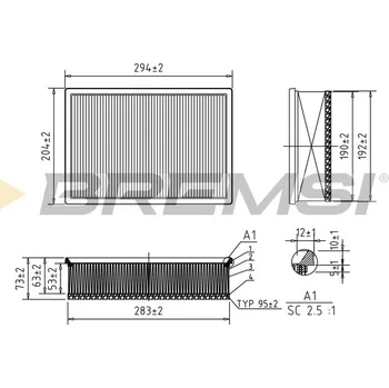 Vzduchový filtr Vzduchový filtr BREMSI FA0621