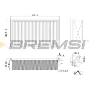 Vzduchový filtr Vzduchový filtr BREMSI FA0131