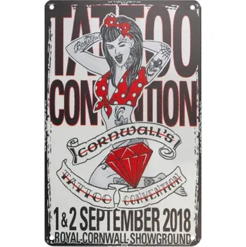 Plechová cedule DEKORATIVNÍ KOVOVÁ CEDULE TATTOO 20 X 30 CM 012