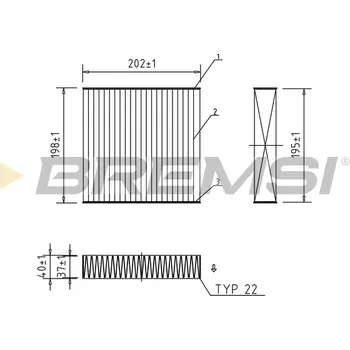 Kabinový filtr Filtr vzduchu v interiéru BREMSI FC0982C