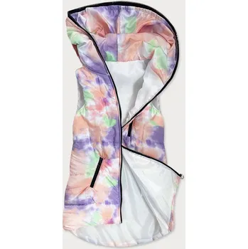 Dámská vesta Oranžovo-fialová barevná dámská vesta (1748) odstíny oranžové L (40)