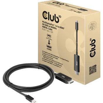 Video kabel Club3D kabel miniDP 1.4 na HDMI, 4K120Hz nebo 8K60Hz HDR10+, M/M, 1.8m