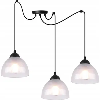 ZÁVĚSNÉ STROPNÍ SVÍTIDLO LUSTR PAVOUK ČERNÝ LOFT BÍLÉ SKLENĚNÉ DO POKOJE