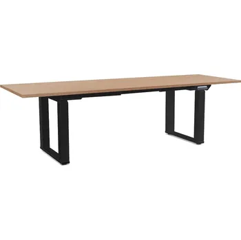 Psací stůl Výškově nastavitelný stůl OfficeTech Strong 240 x 80 cm, černá podnož, dub