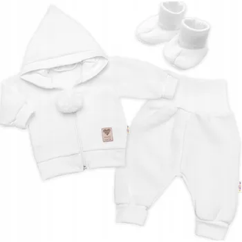 Kojenecká souprava Baby Nellys kojenecký komplet 3 ks dílková bílá velikost 56