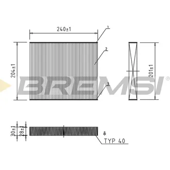 Kabinový filtr Filtr vzduchu v interiéru BREMSI FC0449