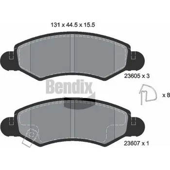 Brzdová destička Sada brzdových destiček, kotoučová brzda BENDIX Braking BPD1169