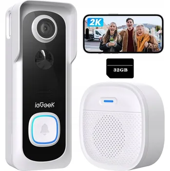 IP kamera 2K WIFI VIDEOZVONEK 2,4 GHz FHD KAMERA CHYTRÝ ZVONEK Video 1296p PIR 32GB