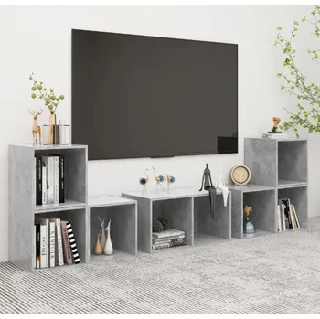 Obývací stěna vidaXL 6dílný set TV skříněk kompozitní dřevo [3080057] Barva: Betonová šedá