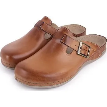 Oblečení a móda Sanja Ristić Pánské kožené nazouváky Leoš hnědá velikost obuv dospělí 46