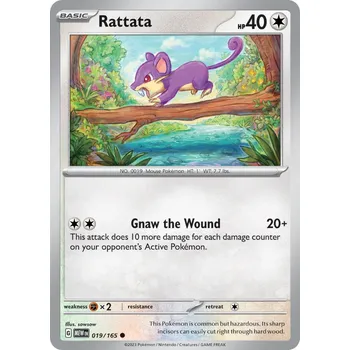 Karetní hra Rattata MEW 019/165 - reverse holo