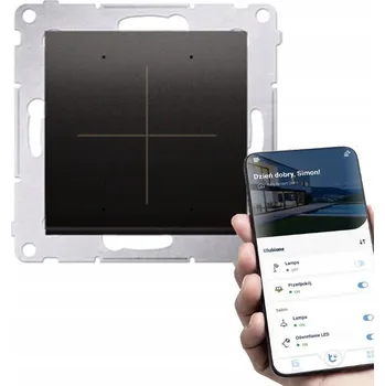 vypínač Křížový dotykový vypínač, pod omítku Kontakt-simon antracit DEK1W.01/48