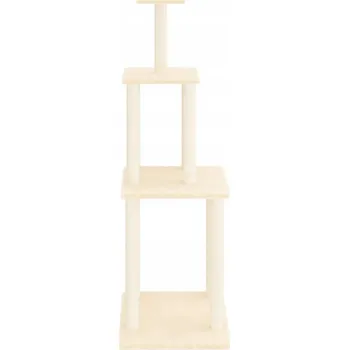 Škrabadlo pro kočky se sisalovými sloupky, krémové, 149 cm