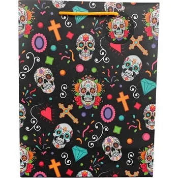 Dárková taška Taška dárková L, LEBKA barevná Mexiko, 33x26x12cm, papír