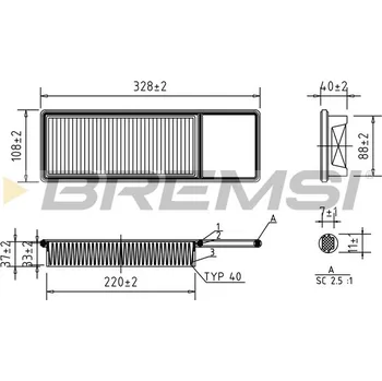 Vzduchový filtr Vzduchový filtr BREMSI FA1705