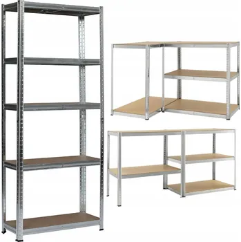 Dílenský regál Kovový regál do skladu 150 x 75 x 35 cm, nosnost 200 kg na polici