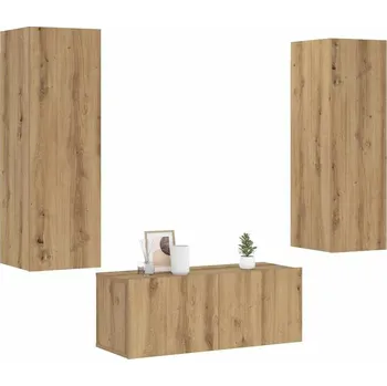 Obývací stěna vidaXL 3dílný set TV skříněk dřevotříska [3079078] Barva: dub artisan