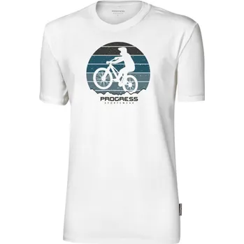 Pánské oblečení triko krátké pánské Progress BARBAR BIKER s bambusem bílé