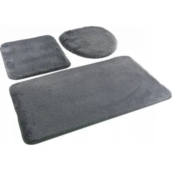 Koupelnová předložka KOUPELNOVÁ PŘEDLOŽKA Lombok 3dílná Euromat Protiskluzová Měkká, světle šedá