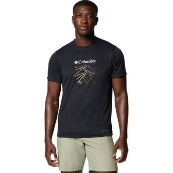 Pánské tričko Pánské Tričko s krátkým rukávem COLUMBIA ZERO RULES LIGHT SS GRAPHIC CREW 2118541011 – Černá M