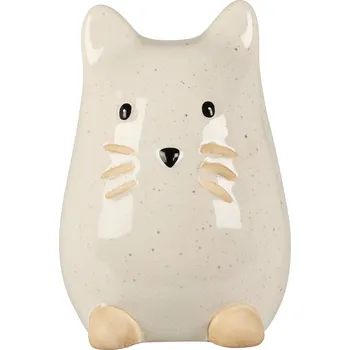 H&L Dekorativní figurka kočka Misu – porcelán, 13 cm, bílá