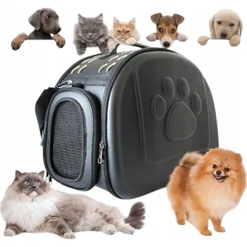 přepravka pro zvíře Přepravní taška pro kočky černá pěnová s ventilací skládací