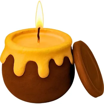 Svíčka Hrnek od medu | Vonná svíčka v malovaném betonu | 120 ml | Svíčkománie3D