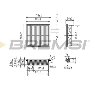 Vzduchový filtr Vzduchový filtr BREMSI FA1041