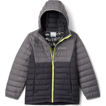 Pánská bunda Dětská Prošívaná bunda COLUMBIA POWDER LITE BOYS HOODED JACKET 1802901014 – Šedá M