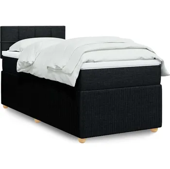 Postel vidaXL Box spring postel s matrací 90x200 cm textil [3287340] Barva: Černá