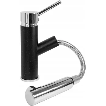 Vodovodní baterie Stojánková kuchyňská baterie Granitan CADO černá, granit, stříbrná