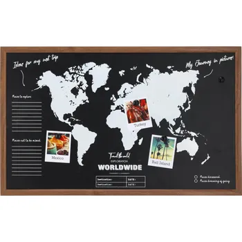 Dětsný nábytek H&L Magnetická nástěnná tabule World – mapa světa s magnety, 78 × 48 cm