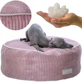 Pelíšek pro psa Kulatý psí Pelíšek DOTTY taburet pro kočky polštář manšestr plyšový minky