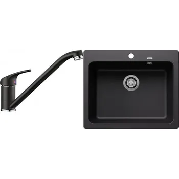 Granitový dřez Set RS Blanco Naya 6 + Blanco Daras (černá + černá)