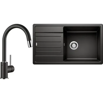 Granitový dřez Set RS Blanco Legra XL 6 S + Blanco Mida-S (černá + černá)