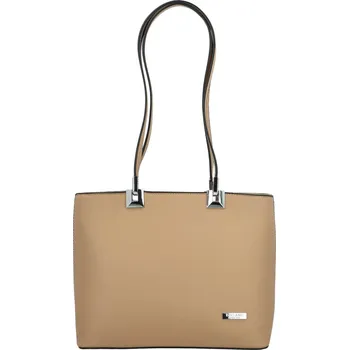 Kabelka Luxusní dámská kabelka na rameno Delami Velvet Touch, tmavě béžová