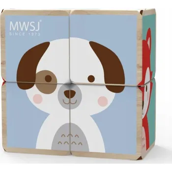 ostatní stavebnice Dřevěné Stavebnice s pastelovými zvířaty