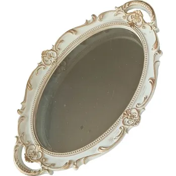 Retro dekorativní tác se zrcadlem na šperky a svatbu | retro zrcadlo, dekorativní tác - B