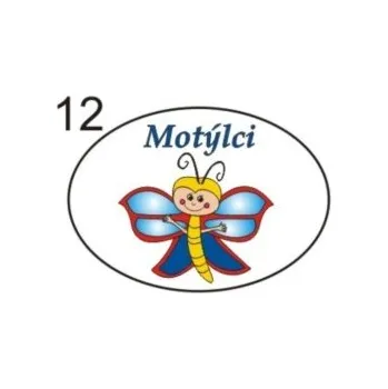 Informační tabulka Samolepky OZNAČENÍ TŘÍD - Motýlci č.12 8502-37