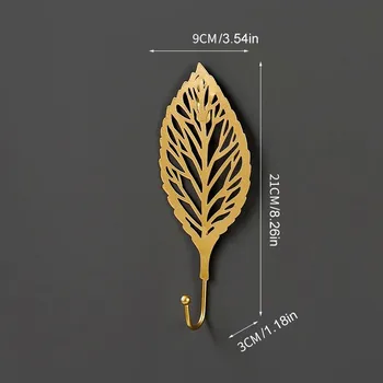 Věšák Nástěnný věšák ve tvaru listu na oblečení a klíče | věšák na zeď, designový věšák - D