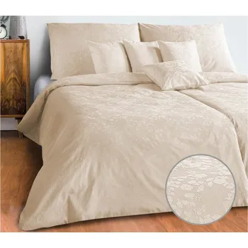 Povlečení Damaškové povlečení 140x220, 70x90 BOHEMA Popínavka světle béžová