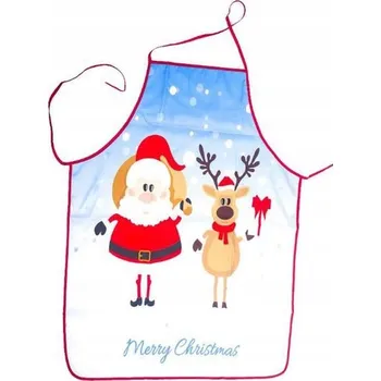 Kuchyňská zástěra Vánoční zástěra - Mikuláš se sobem
