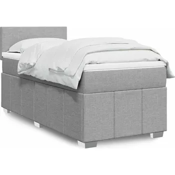 Postel vidaXL Box spring postel s matrací 80x200 cm textil [3286888] Barva: světle šedá