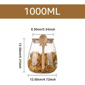 Dóza na potraviny Skleněná dóza na kávu a čaj s víkem | dóza, nádoba - 1000 ml
