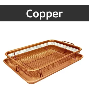 Nádoba na pečení Nepřilnavý pečicí plech na hranolky a maso | pečicí plech, fritovací koš - Styl 1 měď