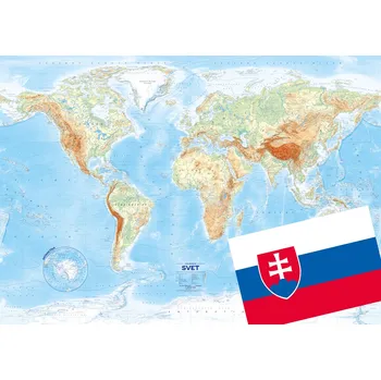 Kartografie PRAHA, a. s. Svet – reliéf a povrch – nástenná mapa