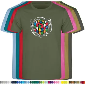 Pánské tričko panske-levne-bavlnene-tricko-digi-potisk-skladani-rubik-kostka Barva: Amazonia green - amazonská zelená, velikost: XL