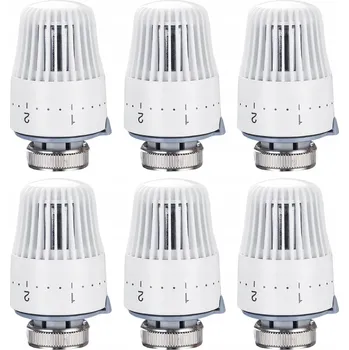 Hlavice pro radiátor Termostatická kartuše pro radiátor, knoflík, bílá, 6 kusů, ventil M30 x 1,5